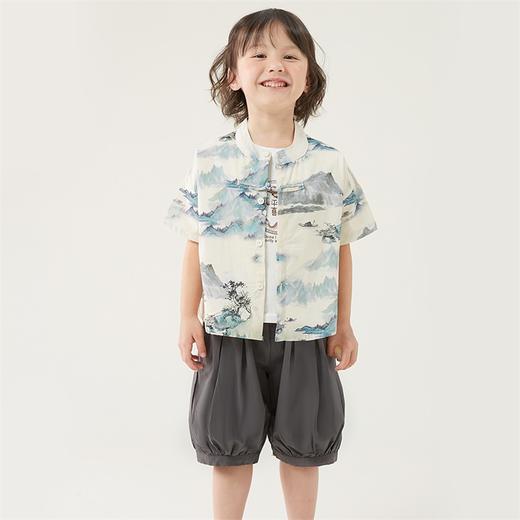 贝贝怡童装男童纯棉套装三件套2024夏季新款中国风背心t恤五分裤 商品图10