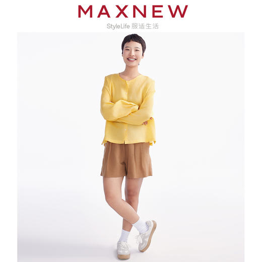 【短裤】“国麻系列”柔软亲肤透气透湿麻感A字高腰短裤 1N2224203 商品图3