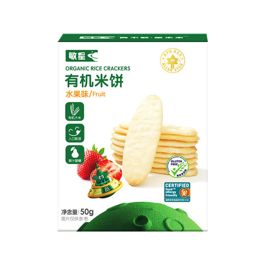 本丁敏星有机水果味米饼儿童零食50g 商品图0