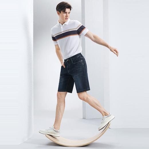 【特价含莱赛尔】柒牌直筒牛仔裤男夏季新款耐磨休闲水洗百搭牛仔短裤	126H70560 商品图3