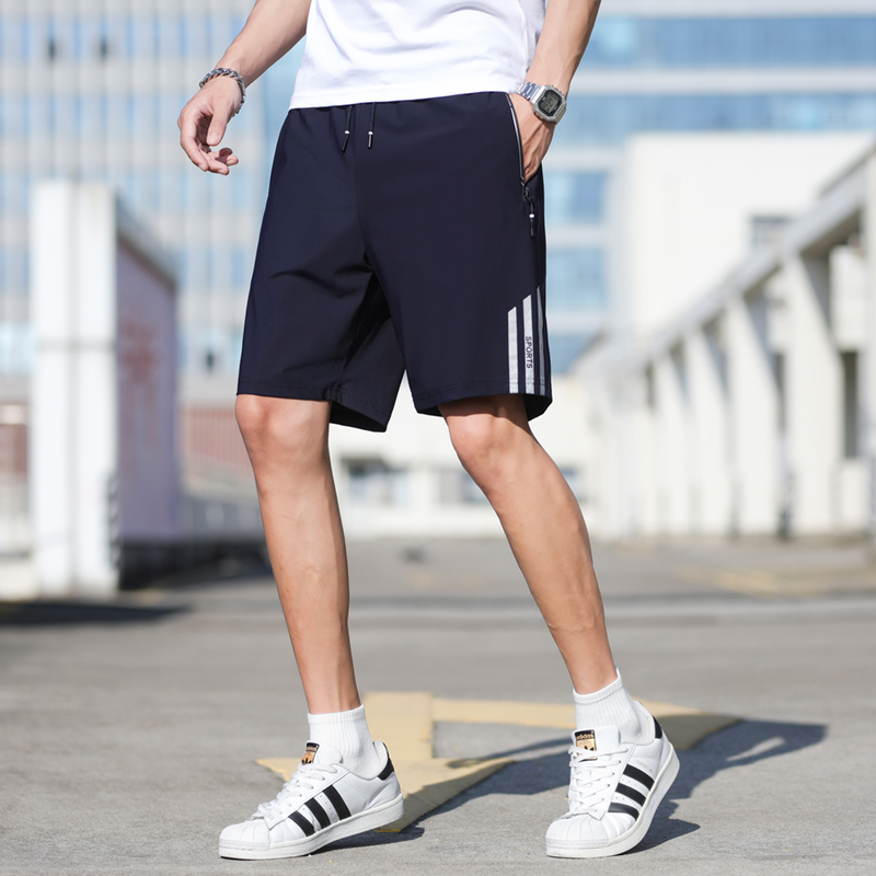 【冰丝短裤】【DSK】大依优型大码冰丝弹力五分裤短裤大号加肥加大夏季薄款松紧腰宽松运动短裤透气