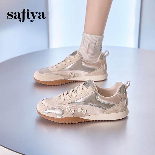 Safiya/索菲娅2024秋 芭蕾仙女风绸缎蝴蝶结透气百搭运动休闲鞋 SF43112017 商品图4