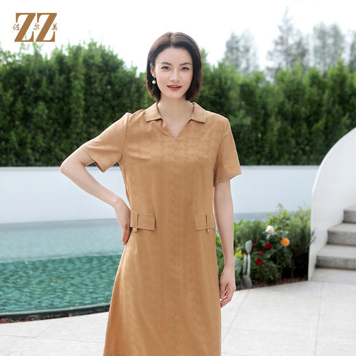 佐尔美夏季新款 国风气质桑蚕丝中长连衣裙女E32LS72 商品图3