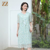 夏季新款 气质优雅碎花桑蚕丝连衣裙女E32LS107 商品缩略图1