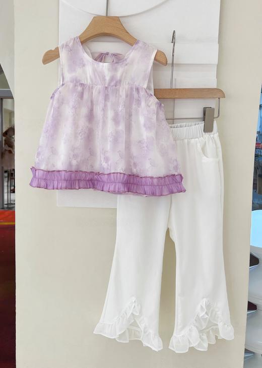 紫飞飞袖小花上衣 商品图0