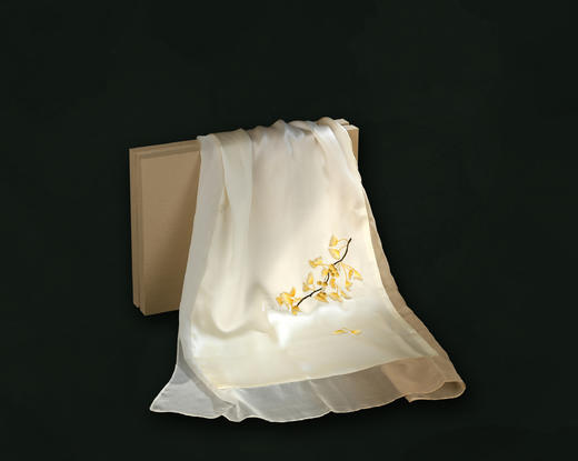 真丝长巾—古银杏 商品图0