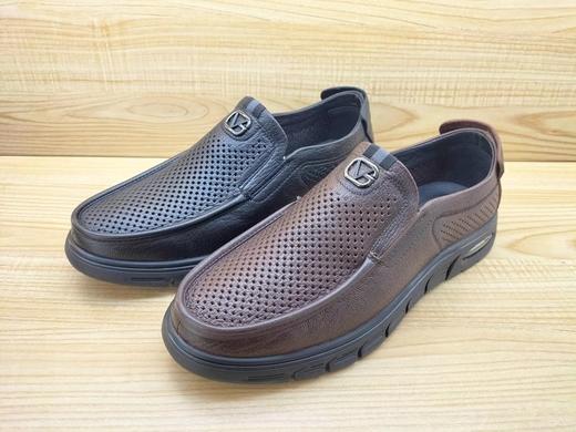 夏季新款豪行真皮休闲男鞋13242965时尚平底透气冲孔凉鞋正品 商品图3