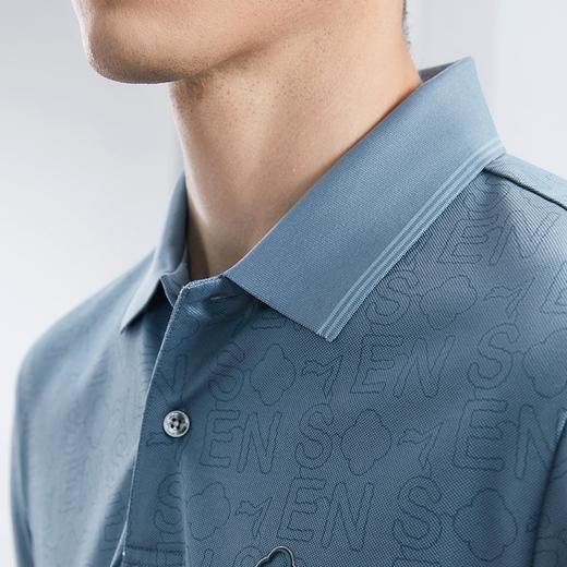 【不变形领】【凉感速干】柒牌polo衫短袖男2024夏季薄款时尚字母满印休闲上衣	126T70740 商品图2