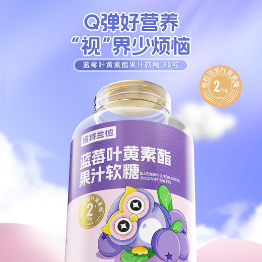 诺特兰德蓝莓叶黄素酯果汁软糖2克*30粒/瓶 商品图1