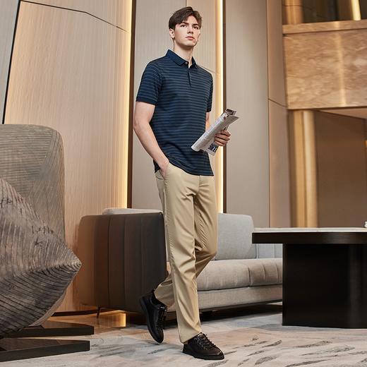【特价】【高端系列】柒牌男装条纹短袖POLO衫男夏季新款商务百搭翻领上衣	126T71020 商品图3