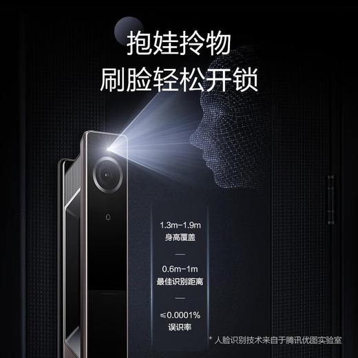 卡萨帝（Casarte）掌静脉人脸识别带可视猫眼密码锁入户门带摄像头指纹锁电子锁智能门锁CFA-X70-CAU1罗曼金 商品图5