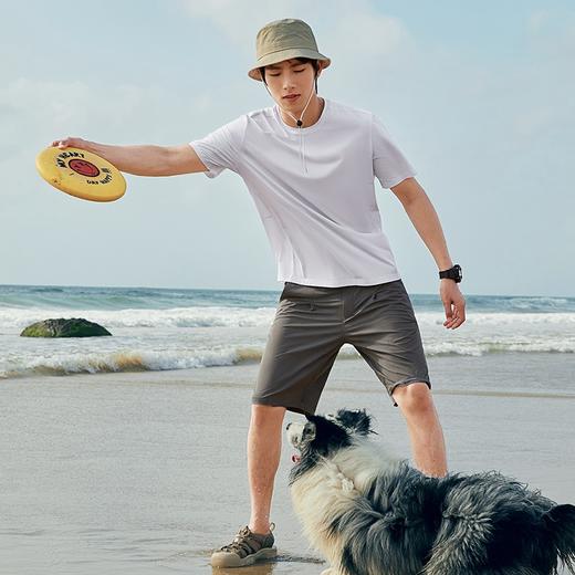 【无缝压胶】柒牌速干短袖T恤男士夏季新款时尚休闲白色圆领上衣	126T72990 商品图3