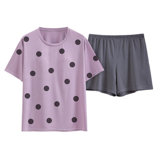 莫代尔睡衣夏季带胸垫防凸点家居服套装可外穿 商品图4