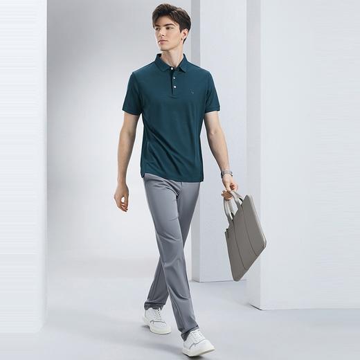 【特价】【含桑蚕丝】柒牌polo衫短袖男夏季新款时尚休闲满身提花翻领上衣	126T71260 商品图3