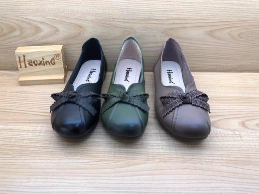 豪行2023年春季新品时尚休闲真皮浅口女单妈妈鞋23120622 商品图5