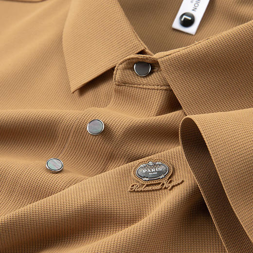 【商务高端短袖POLO衫】男士免烫弹力垂感华夫格T恤 上衣潮流 父亲节 商品图9