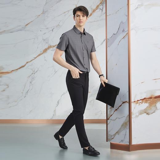 【高端系列】柒牌衬衫男士短袖夏季新款商务百搭冲孔字母印花衬衣	126A71440 商品图3