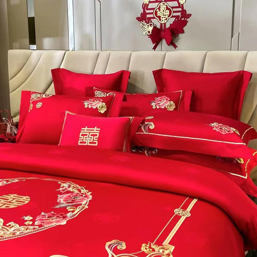 悠梦嘉居床裙款婚庆四件套 商品图4