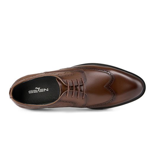 柒牌男鞋商务正装男士皮鞋2024新款真皮圆头新郎结婚英伦风西装鞋	126X70320 商品图2