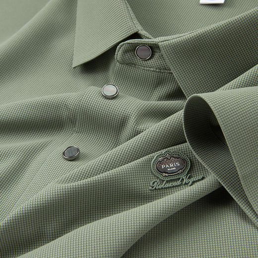 【商务高端短袖POLO衫】男士免烫弹力垂感华夫格T恤 上衣潮流 父亲节 商品图8