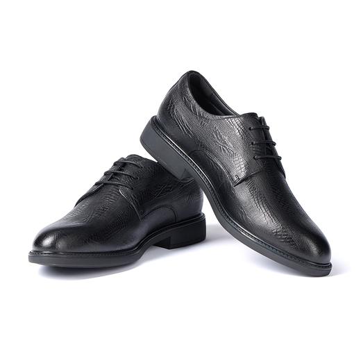 柒牌男士商务正装皮鞋上班宴会西装鞋真皮透气圆头系带黑色德比鞋	127X70270 商品图1