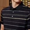 【高端系列】柒牌条纹短袖POLO衫男夏季薄款含桑蚕丝透气翻领上衣	126T71030 商品缩略图2