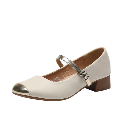 ZHR法式玛丽珍女鞋2024春夏季新款气质浅口粗跟外穿单鞋配裙子 商品图4