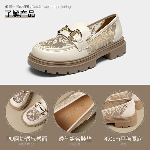 ZHR乐福鞋2024春夏新款网纱透气轻便软底一脚蹬女鞋外穿一脚蹬鞋 商品图3