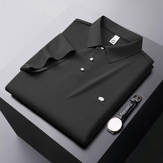 【商务高端短袖POLO衫】男士免烫弹力垂感华夫格T恤 上衣潮流 父亲节 商品图3