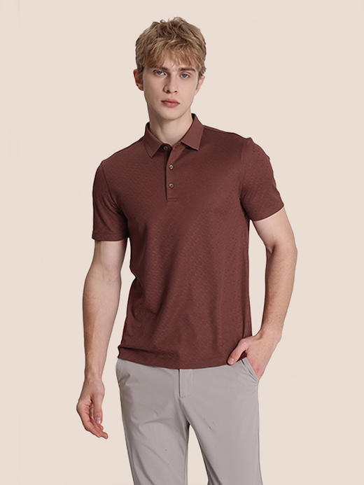 callisto橙色桑蚕丝混纺短袖T恤 STTSS170H 商品图0