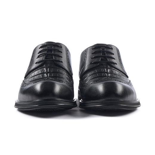 柒牌男装配饰商务正装男士真皮皮鞋小圆头系带黑色通勤休闲西装鞋	127X70300 商品图2