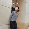SUNSPEL女士春夏Supima匹马棉船领条纹七分袖T舒适透气简约休闲 商品缩略图1