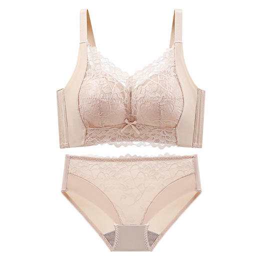 【大胸显小· 三明治全罩杯套装】内衣女蕾丝大胸显小薄款聚拢显瘦防下垂收副乳透气无钢圈调整文胸 商品图11