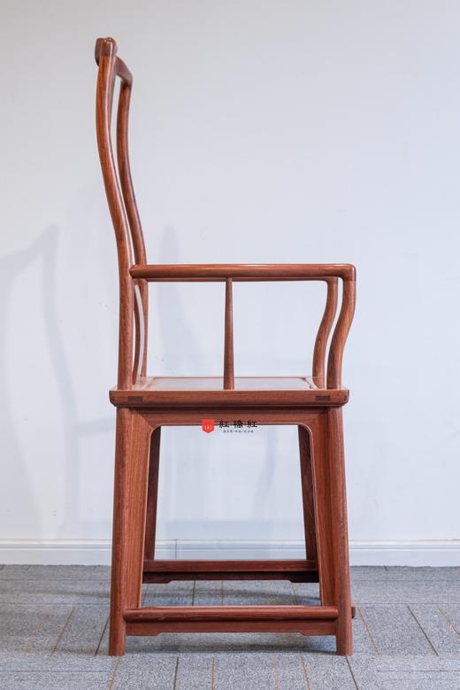 红桥红  家具严选  缅甸花梨（大果紫檀）【高靠背 S背素官帽椅】 商品图5