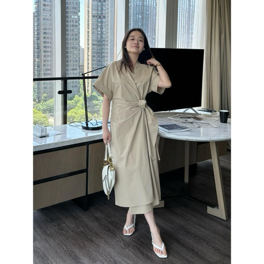 25特价 2405423   法式优雅 交叉系带连衣裙 商品图2