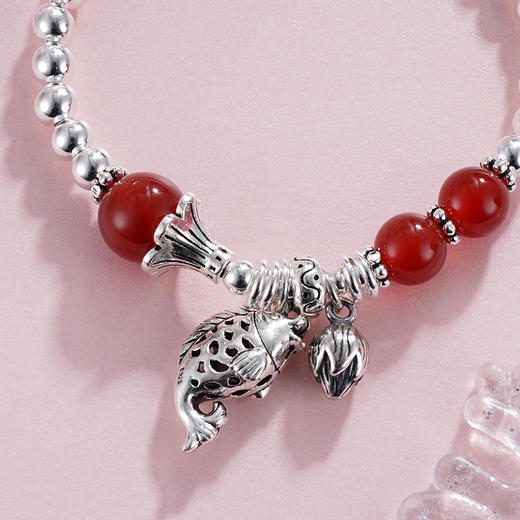 子佩集S925银【游鱼乐好】手链【TSB0001-32】纯银玛瑙2405 商品图1