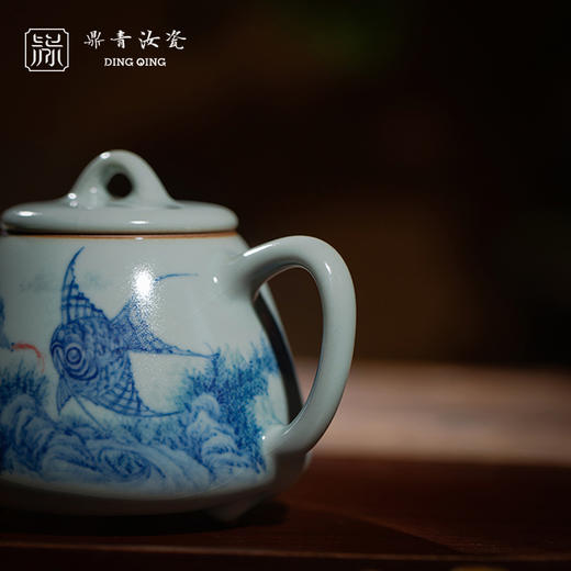 问鼎鼎青青花 高石瓢壶（海鱼图） 商品图2