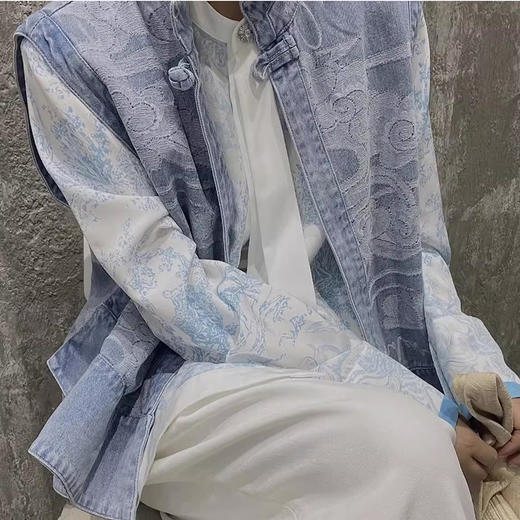 裁缝学苑AS253新中式盘扣牛仔马甲纸样背心立领女装新款上衣样板 商品图4