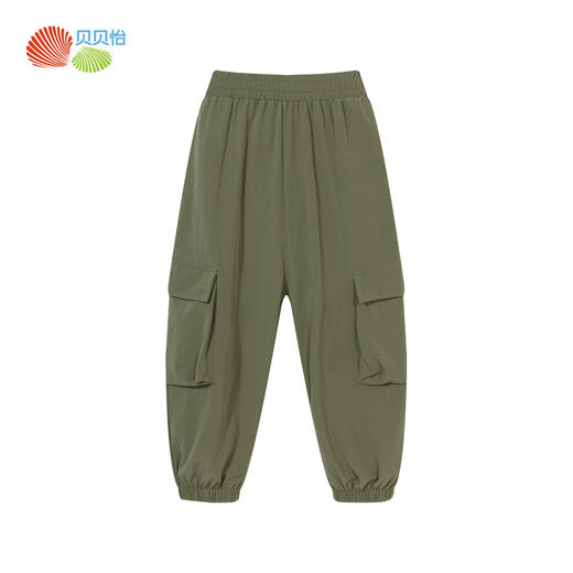 贝贝怡童装男童潮酷工装裤子2024春夏中大童舒适透气休闲长裤ZB2DK034 商品图2