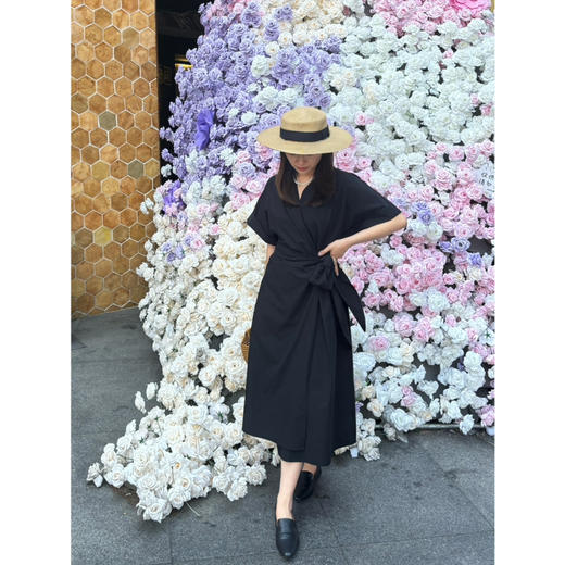 25特价 2405423   法式优雅 交叉系带连衣裙 商品图5