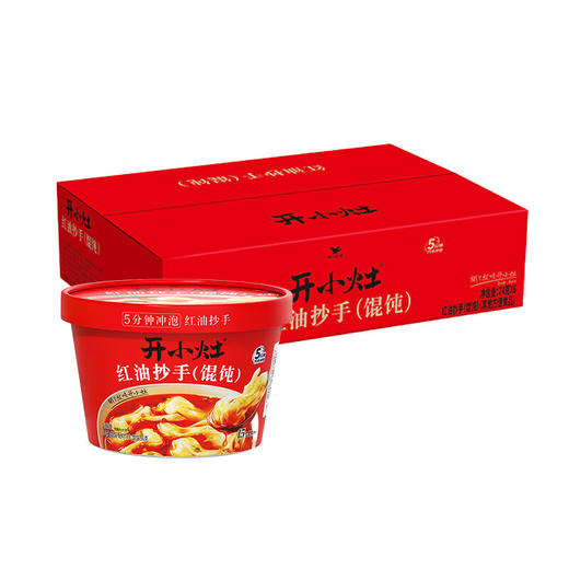 【统一】冲泡馄饨 统一开小灶冲泡小馄饨（红油抄手）74g/碗 6碗/箱 1箱（6个月） 商品图1