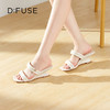 D:FUSE迪芙斯2024夏季新款奶油风海绵条带舒适坡跟凉拖鞋DF42110170 商品缩略图8