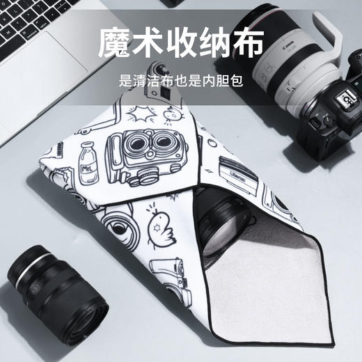Ulanzi优篮子百贴布相机内胆包自粘魔术百折布 黑白相机印花 商品图0