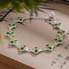 子佩集S990银【四叶成诗】手链【CSL000015-1】纯银珐琅彩四叶草绿花丝2405 商品缩略图3