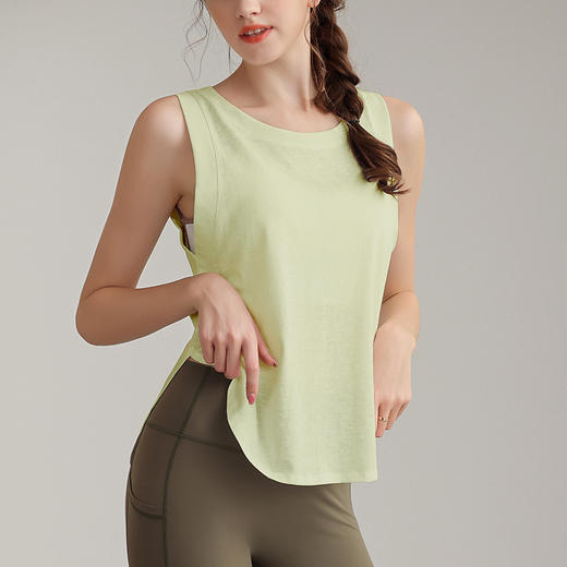 雪花棉宽松运动背心女 跑步长款罩衫健身透气普拉提瑜伽无袖上衣   000  MXF99062 商品图2