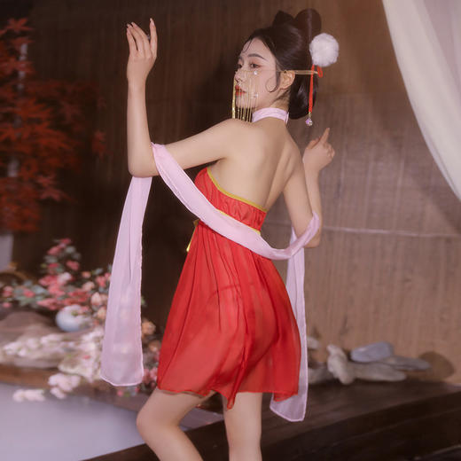 【直供】安太医新品【销魂动魄】中式情趣内衣媚骨惑主妲己透视抹胸睡裙狐媚娘角色扮演古风贵妃侍寝前开叉裙 商品图9