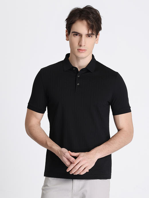 callisto黑色聚酯纤维混纺T恤 STTSS205C 商品图0