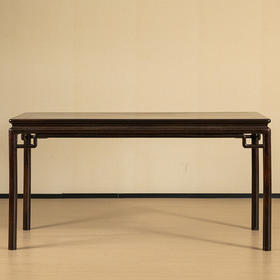 清 红木独板高罗锅枨圆材画桌