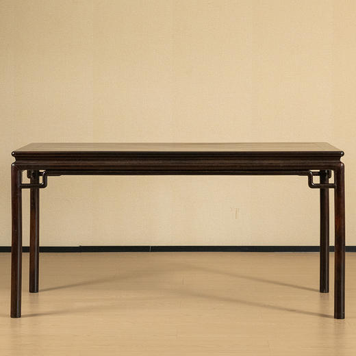 清 红木独板高罗锅枨圆材画桌 商品图0