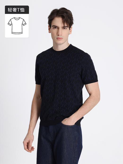 callisto藏青棉混纺T恤 STTSS220C 商品图1